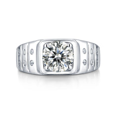 2ct moissanite mens ring horizontal view