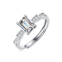 1ct Baguette Cut Moissanite Ring in 925 Sterling Silver