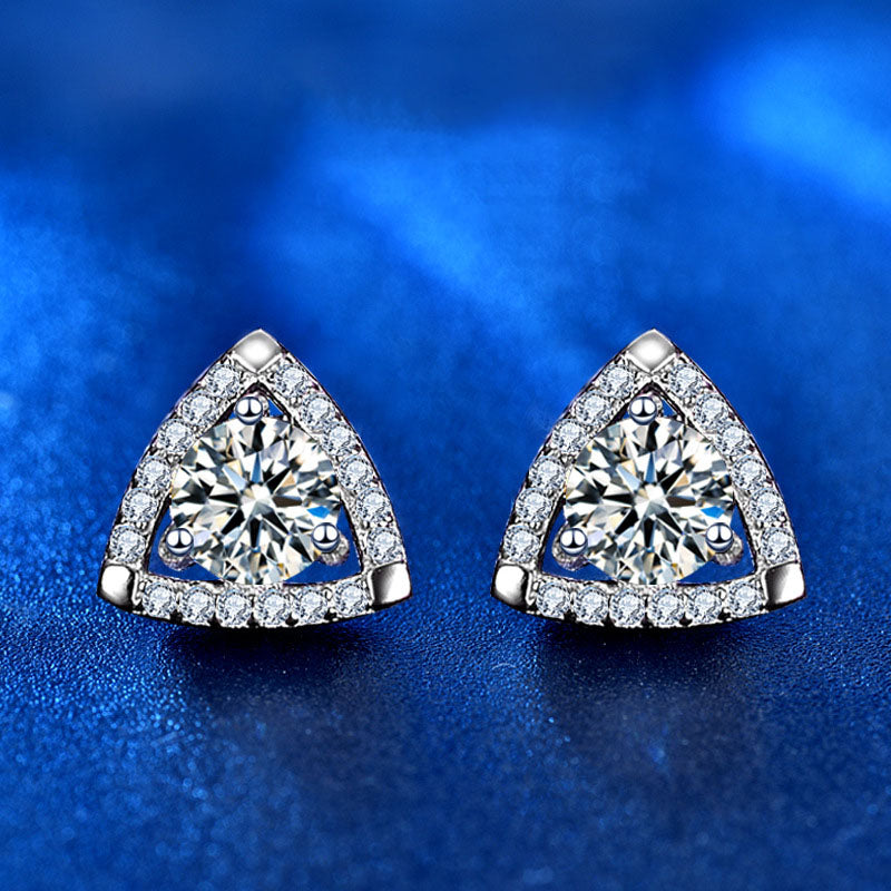 0.5ct Moissanite Reuleaux Triangle Earrings in 925 Sterling Silver