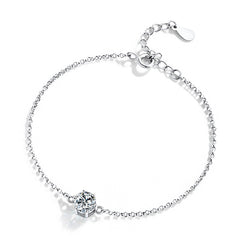 1ct Round Cut Moissanite Bracelet in 925 Sterling Silver in a white background