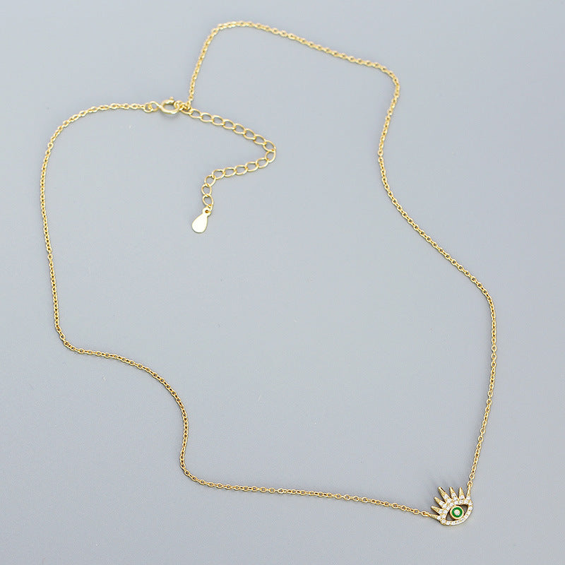 Image of the Evil Eye Cubic Zircon Necklace in 925 Sterling Silver & 18k Gold Plating