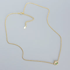 Image of the Evil Eye Cubic Zircon Necklace in 925 Sterling Silver & 18k Gold Plating