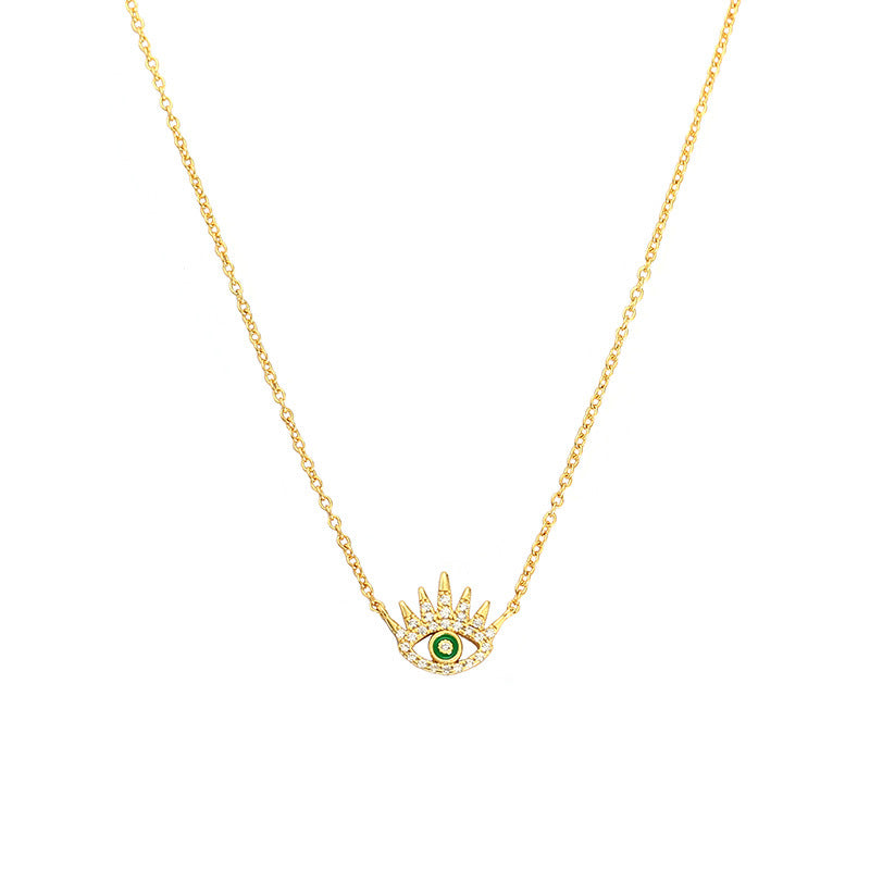 Evil Eye Cubic Zircon Necklace in 925 Sterling Silver & 18k Gold Plating