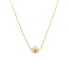 Evil Eye Cubic Zircon Necklace in 925 Sterling Silver & 18k Gold Plating