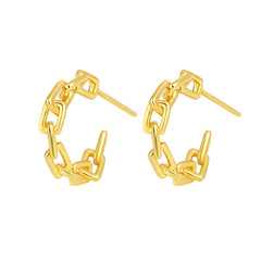 Chain Style Hoop Earrings in 925 Sterling Silver