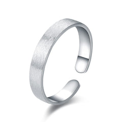 Silverbene Adjustable Brushed Polishing Solid 925 Sterling Silver Open Size Joint Ring Band