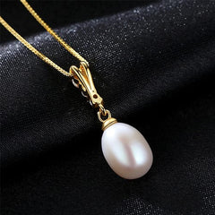 Silverbene CZ Waterdrop Natural Pearl 925 Silver Necklace