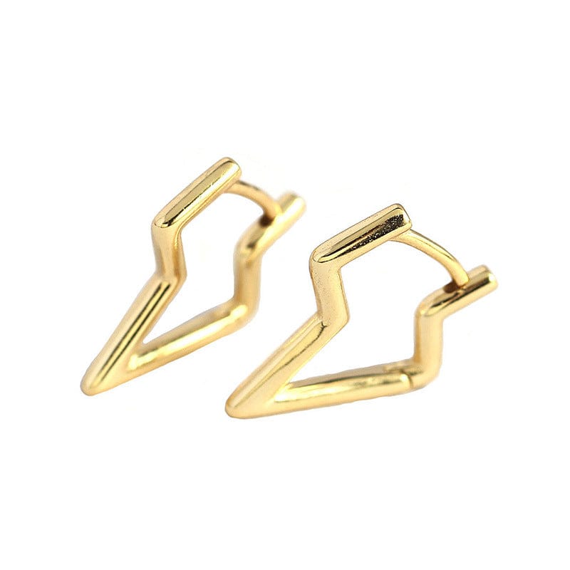 Silverbene earrings 18k Gold Lightning Bolt Earrings in 925 Sterling Silver & 18k Gold Plating