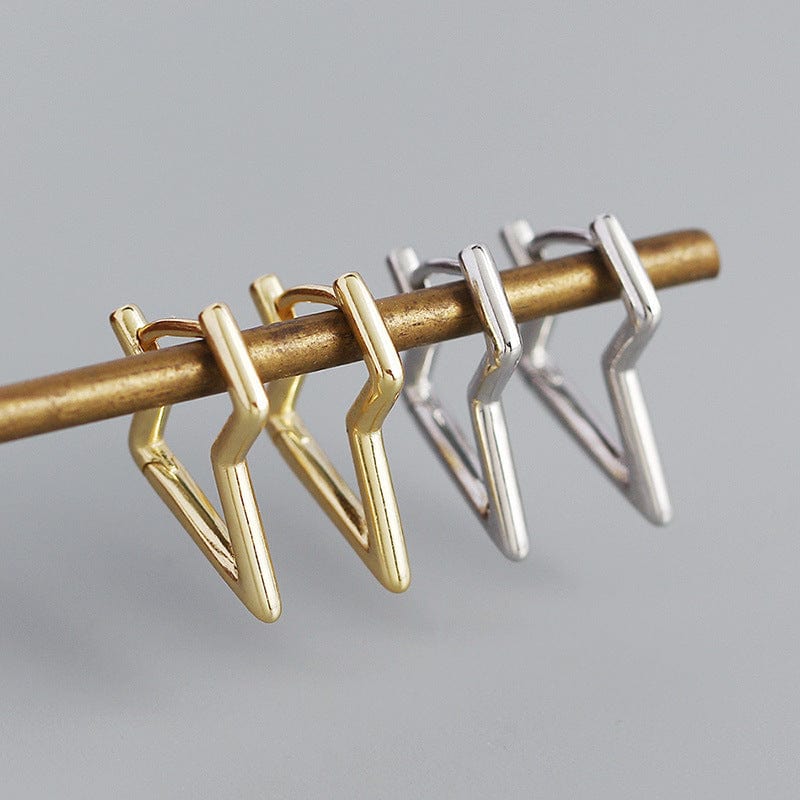 Silverbene earrings Lightning Bolt Earrings in 925 Sterling Silver & 18k Gold Plating