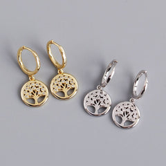 Auric Jewellers earrings Rhodium Tree of Life Zircon Earrings in 925 Sterling Silver