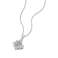 Silverbene Elegant Moissanite CZ Rhombus 925 Sterling Silver Necklace