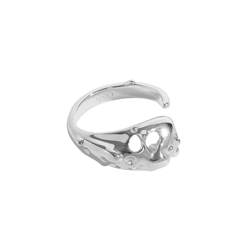 Smelted Hollow Adjustable Ring in 925 Sterling Silver