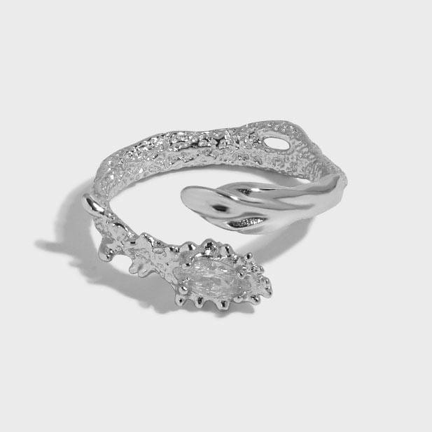 Silverbene Irregular Snake 925 Sterling Silver Adjustable Ring