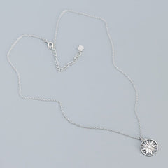 Zircon Shinning Star Necklace in 925 Sterling Silver & 18k Gold Plating