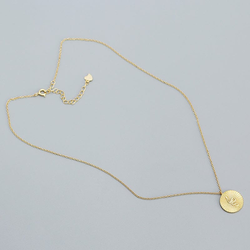 Serpent Coin Necklace in 925 Sterling Silver & 18k Gold Plating