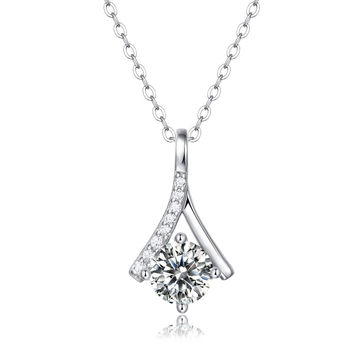 Silverbene Party Moissanite CZ V Letter 925 Sterling Silver Necklace