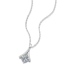 Silverbene Party Moissanite CZ V Letter 925 Sterling Silver Necklace