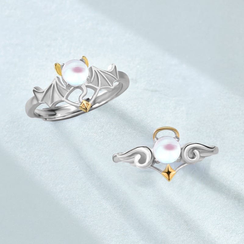 Angels & Demons Opal Adjustable Ring Set in 925 Sterling Silver