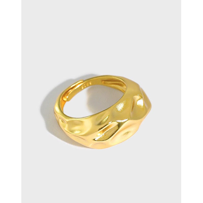 Auric Jewellers ring 18k Gold Irregular Adjustable Ring in 925 Sterling Silver