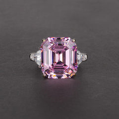 Auric Jewellers ring US 8 / Pink Baguette Cut Zircon Ring in 925 Sterling Silver