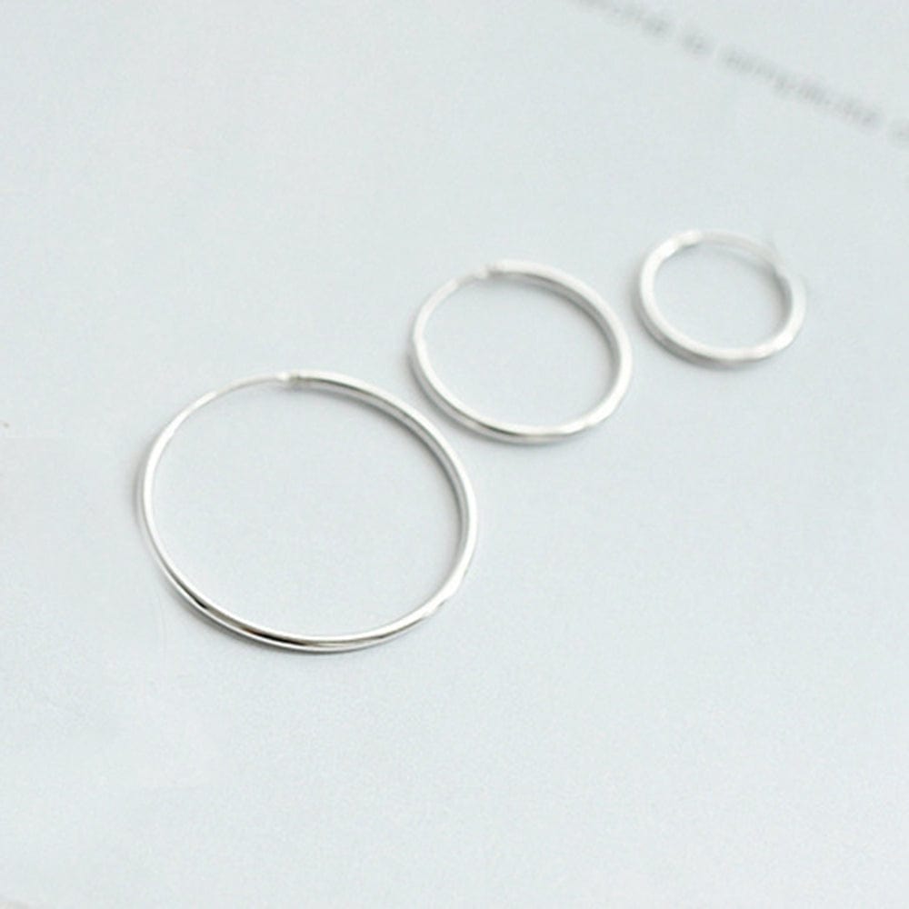 Silverbene Simple Concise Elegant Women 925 Sterling Sliver Huggie Hoop Earrings