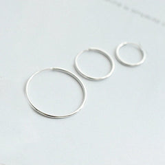 Silverbene Simple Concise Elegant Women 925 Sterling Sliver Huggie Hoop Earrings