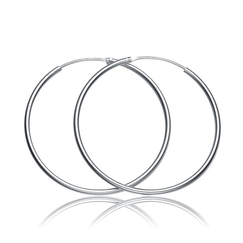 Silverbene Simple Concise Elegant Women 925 Sterling Sliver Huggie Hoop Earrings