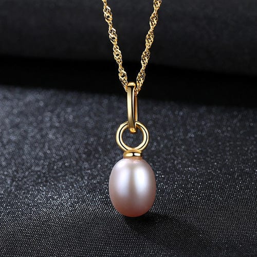 Silverbene Simple Natural Pearls 925 Silver Necklace